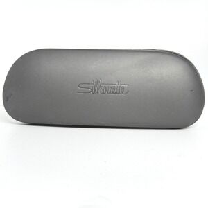Silhouette Eyeglasses Case Hard Shell Black Clamshell with Cleaning Cloth